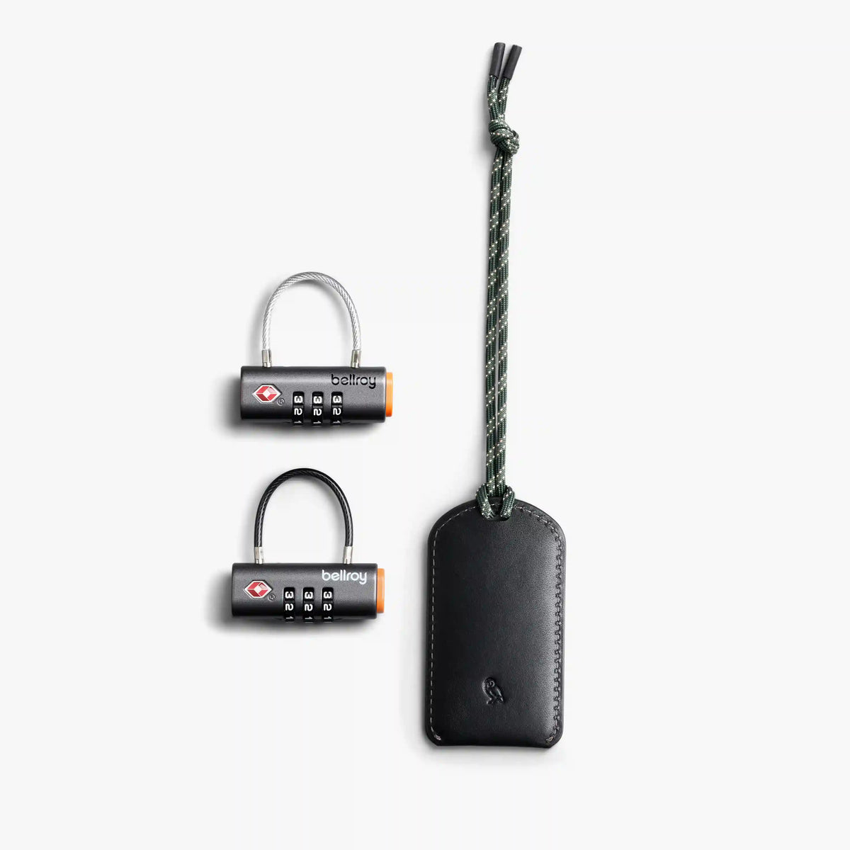 Attached to Travel Set | TSA Lock Duo & Leather Luggage Tag